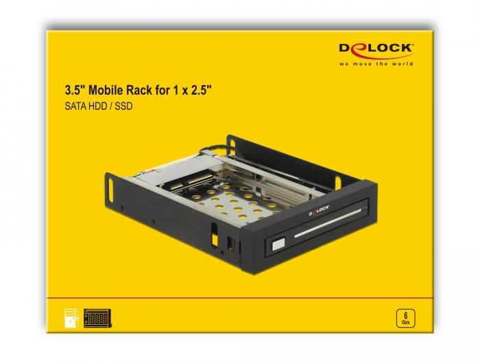 Чекмедже Delock 3.5″, За 1 x 2.5″ SATA HDD / SSD, Черен - Image 5