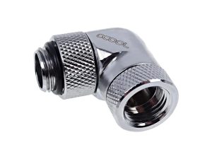 Ъглов адаптер Alphacool Eiszapfen, 90°, G1/4 външна към G1/4 вътрешна резба, Сребрист