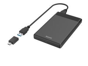 Чекмедже за твърд диск HAMA, 2.5", SSD, HDD, USB 3.2 Gen 1, SATA III, Черен