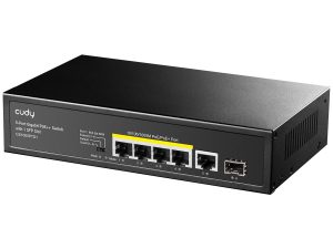 Суич Cudy GS1005PTS1, 5 портов, 10/100/1000, PoE+ Switch 120W, 1 SFP Slot