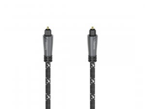 Оптичен аудио кабел HAMA 205140, ODT plug (Toslink), Метални накрайници, 3 м, Черен