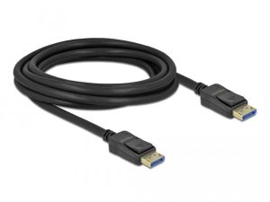 Кабел Delock DisplayPort 2.0 мъжко - DisplayPort 2.0 мъжко, 3.0м, 54 Gb/s, Черен