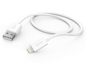 Кабел USB-A - Lightning, Apple iPhone,1.0м,бял