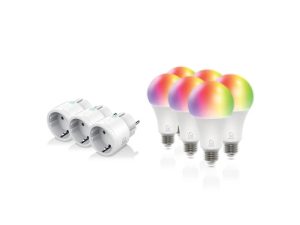 Смарт комплект DELTACO SH-KIT03, 3 x мини контакти, 6 x LED крушки