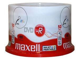 DVD-R MAXELL, 4,7 GB, 16x, Printable, 50 pk cake box
