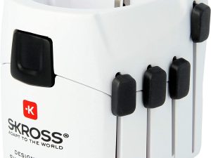 Адаптер SKROSS PRO Earthed 1103145, World, Бял