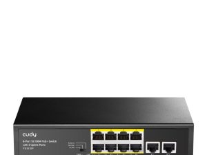 Суич Cudy FS1010P, 8 портов, 10/100, PoE+ Switch 120W, 2 x Uplink порта