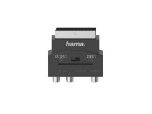 Преходник  HAMA S-VHS, 3 х Чинч(1хVideo+2xAudio) - Скарт, Черен