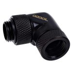 Ъглов адаптер Alphacool Eiszapfen, 90°, G1/4 външна към G1/4 вътрешна резба, Черен мат