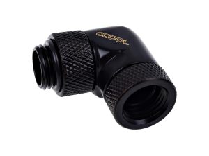 Ъглов адаптер Alphacool Eiszapfen, 90°, G1/4 външна към G1/4 вътрешна резба, Черен мат