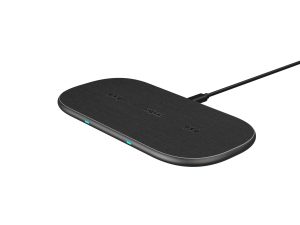 Безжично зарядно RAPOO XC260, Qi, Двойно, 7.5W/10W, Черен