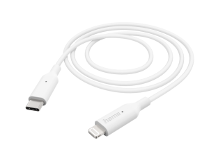 Кабел за зареждане/Дата HAMA, USB-C - Type-C/Lightning, 1м, бял