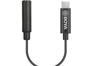 Адаптер BOYA 3.5mm TRS женски към USB-C мъжки, 6cm, BY-K4
