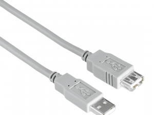 Удължителен кабел HAMA, USB-A женско - USB-A мъжко, 3 м, Стандарт