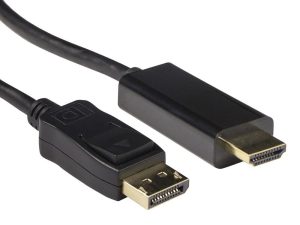 Кабел ACT AK3990, DisplayPort мъжко - HDMI-A мъжко, 1.8 м, Черен, булк опаковка