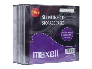 Кутийки за CD/DVD MAXELL Slim Black 10pk  /цена за 10 бр./
