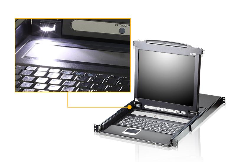 KVM Конзола ATEN CL5716M, 17" 16-Port PS/2-USB VGA Single Rail LCD KVM Switch - Image 3