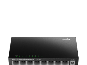Суич Cudy FS108, 8-портов 10/100 Mbps RJ 45, Метален корпус, Черен