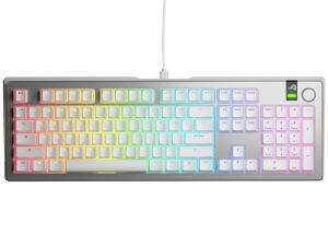 Геймърска механична клавиатура Glorious GMMK 3 Pro 100% Silver - Fox Linear Switches