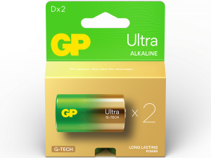 Алкална батерия GP ULTRA LR20 /2 бр. в опаковка/ 1.5V GP-BA-13AU21-SB2