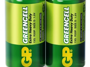 Цинк карбонова батерия GP Greencell 13G-S2, R20, 2 бр. в опаковка / shrink, 1.5V