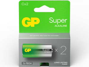 Алкална батерия GP SUPER LR14, 2 бр. в опаковка, 1.5V