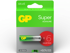 Алкална батерия GP SUPER LR6 AA / 4+2 бр. в опаковка 1.5V GP-BA-15A21-SBV6