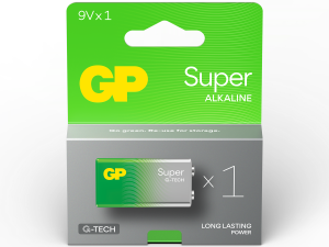 Алкална батерия GP SUPER 6LF22, 6LR61, 9V, 1 бр. блистер, 1604A