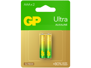 Алкална батерия GP ULTRA LR03 AAA /2 бр. в опаковка/ блистер 1.5V GP,GP24AU