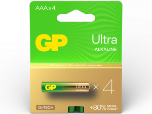Алкална батерия GP ULTRA LR03 AAA /4 бр. в опаковка/ блистер 1.5V GP,GP24AU
