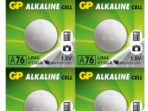 Бутонна алкална батерия GP BATTERIES, GPА76, LR44, 1.55V, Цена за 1 бр.