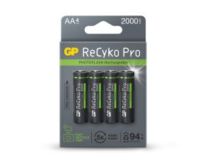 Акумулаторна Батерия GP R6 AA 2000mAh RECYKO + PRO Fast Flash GP-BR-210AAHCF-APCEB4 NiMH /до 500 цикъла/  4 бр. в опаковка GP