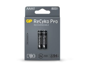 Акумулаторна Батерия GP R03 AAA 800mAh, NiMH, 85AAAHCB-EB2 RECYKO+ PRO, До 1500 цикъла, 2 бр. в опаковка