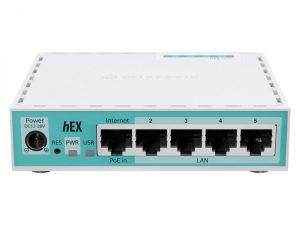 Рутер MikroTik 10/100/1000Mbit, PoE, RAM - 512 MB, USB - А, RouterOS v7, License level 4