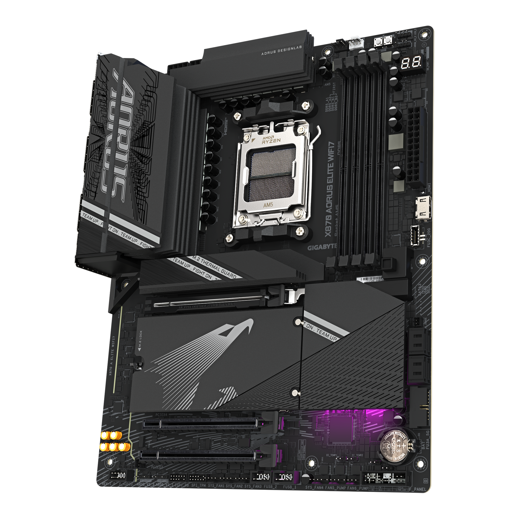 Дънна платка GIGABYTE X870 AORUS ELITE WIFI 7, Socket AM5 - Image 2