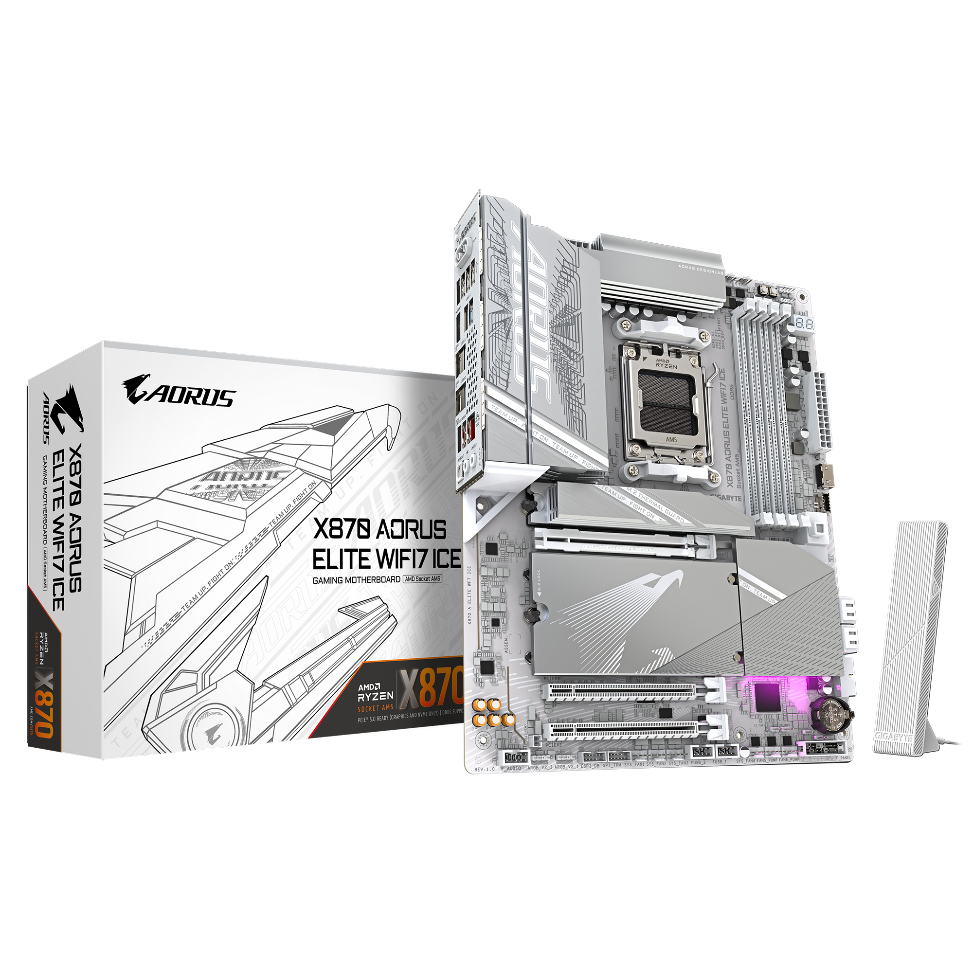 Дънна платка GIGABYTE X870 AORUS ELITE ICE WIFI 7, Socket AM5 - Image 6